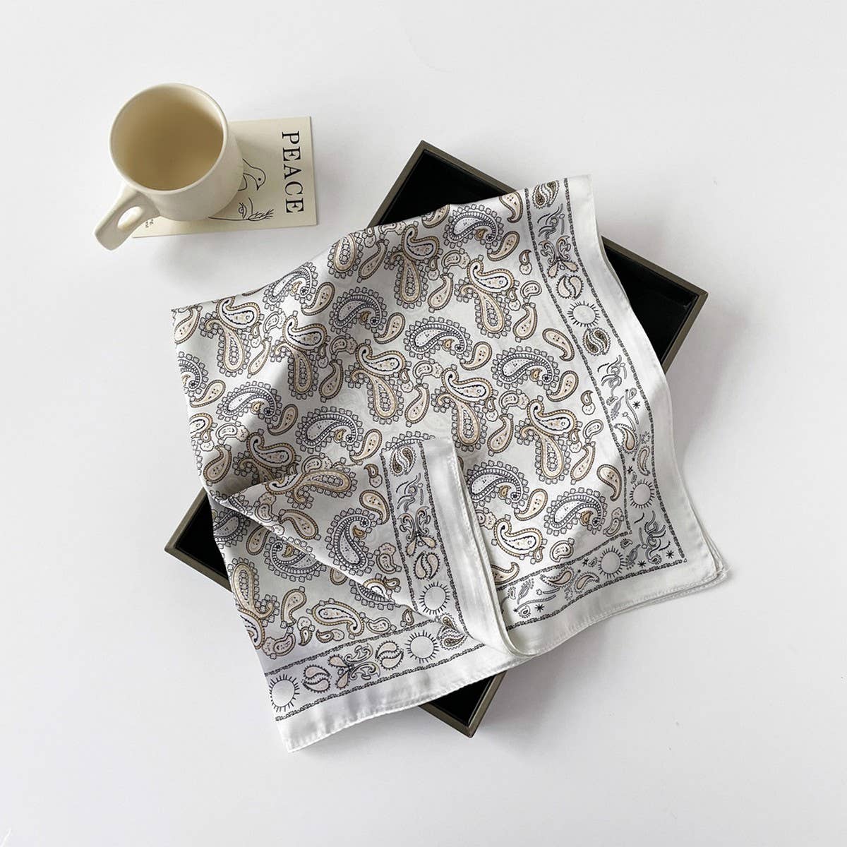 Paisley Satin Square Scarf ??70cm Neck & Head _CWASC0825