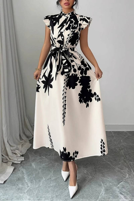 CWDMD6392_BOHO PRINT BUTTON-UP MAXI DRESS WITH STAND COLLAR