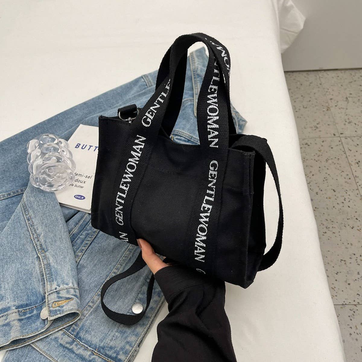 NEW CASUAL LETTER BASKET CANVAS SHOULDER BAG_CWAB2675