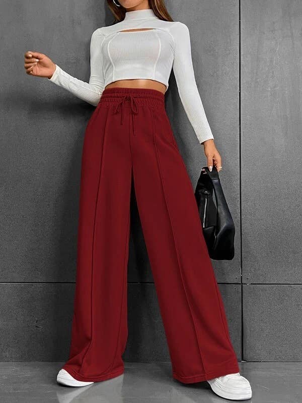 Straight-leg loose sweatpants and wide-leg pants