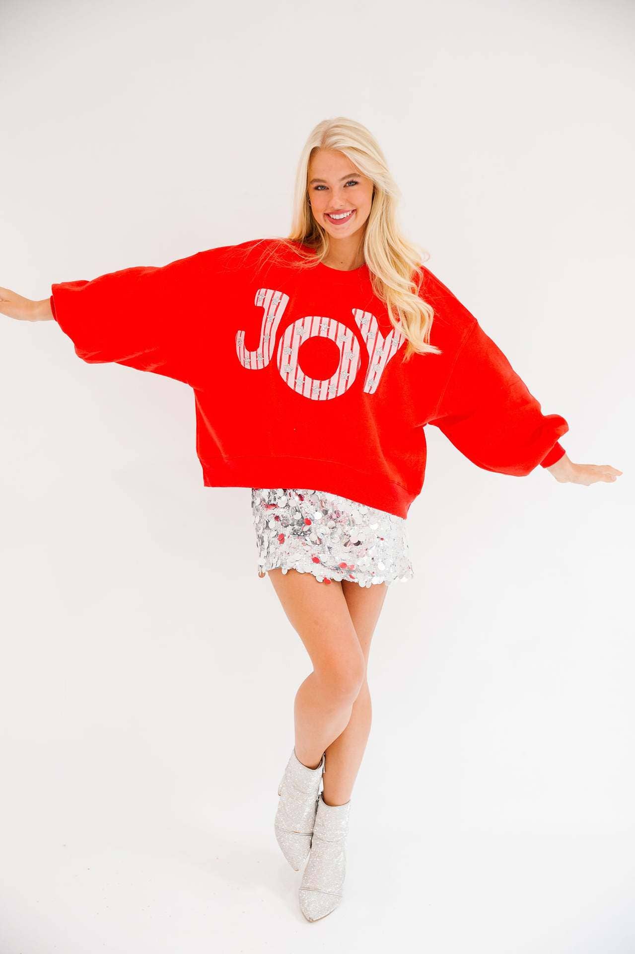 Sequined round-neck long-sleeved sweatshirt