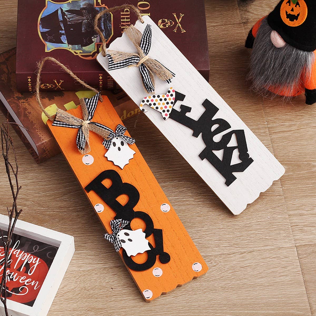 Ins-Style Cute Ghost Wooden Hanging Decor_CWAJE05362