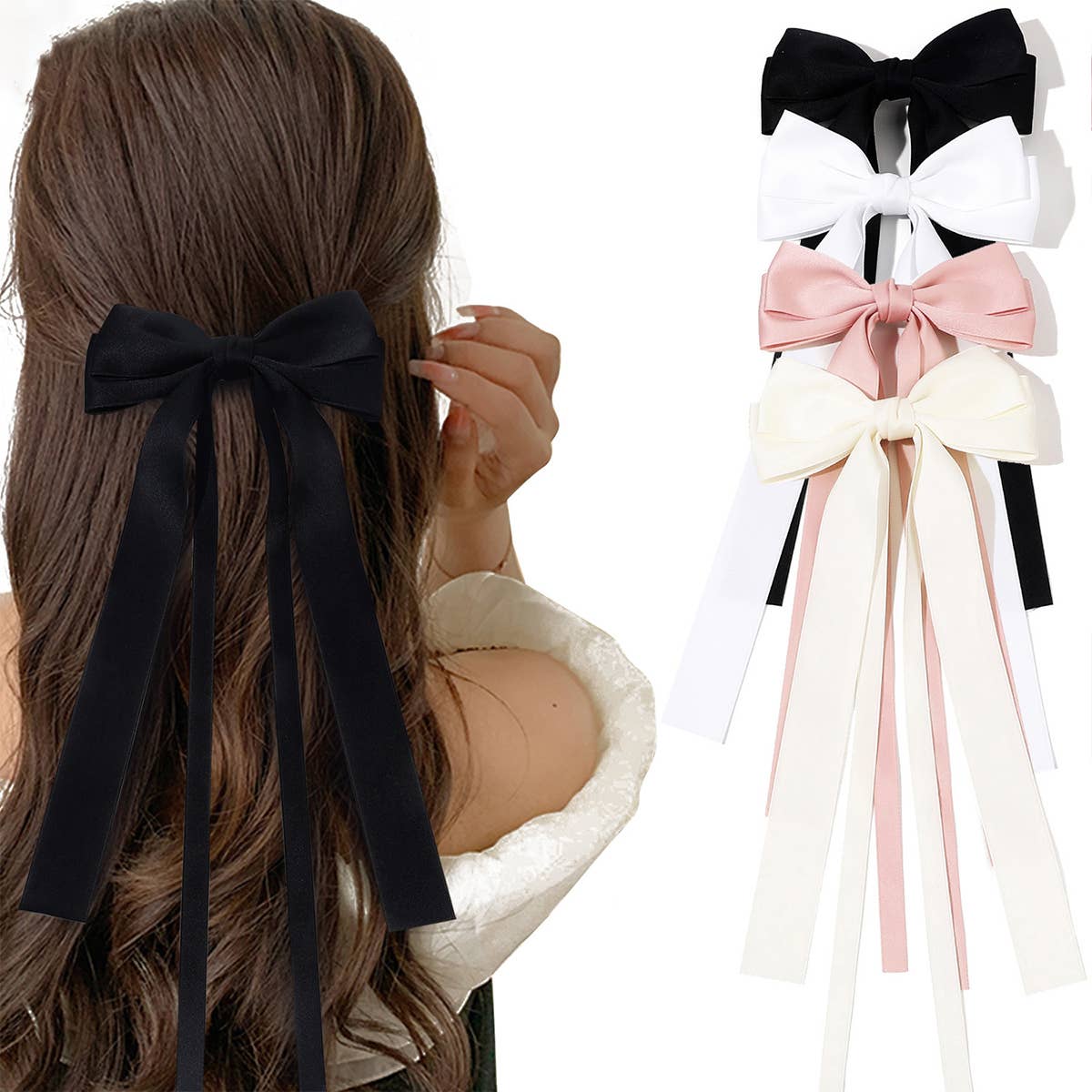 SIMPLE BOW RIBBON HAIRPIN_CWAHA0926
