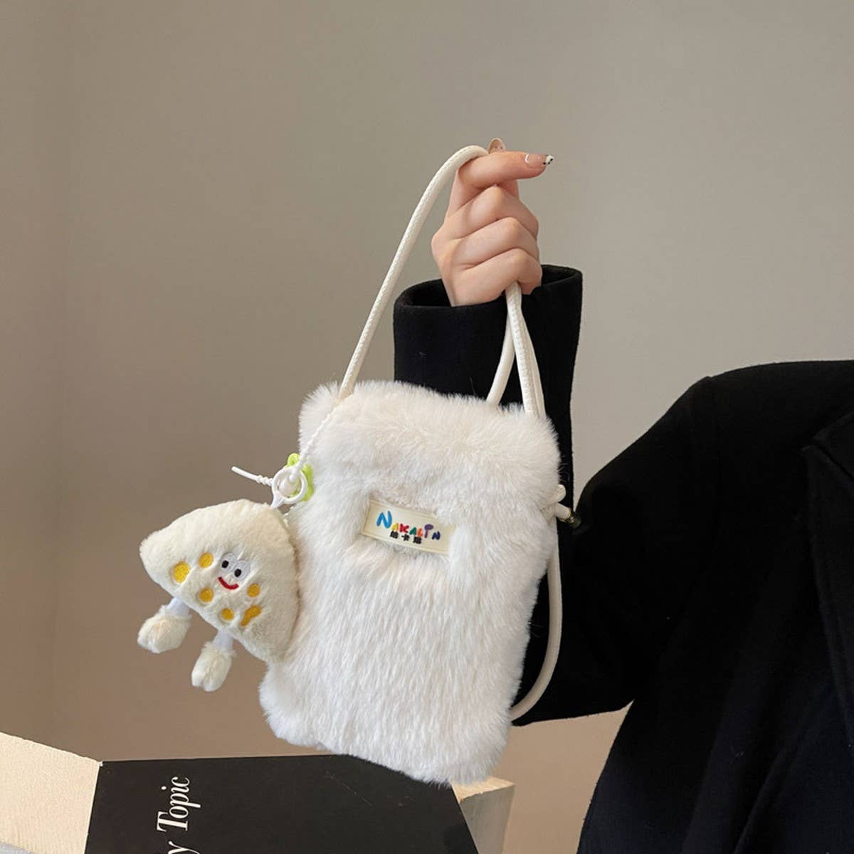 WINTER IMITATION REX RABBIT FUR SHOULDER PLUSH BAG_CWAB3960
