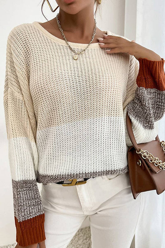 CWOSWL1623_Round Neck Long Sleeve Sweater