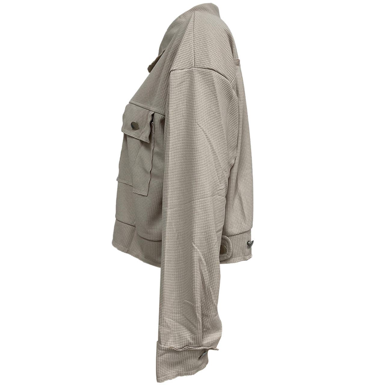 Lapel Waffle short single-breasted coat