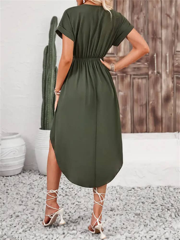 Slit wraparound haute dress