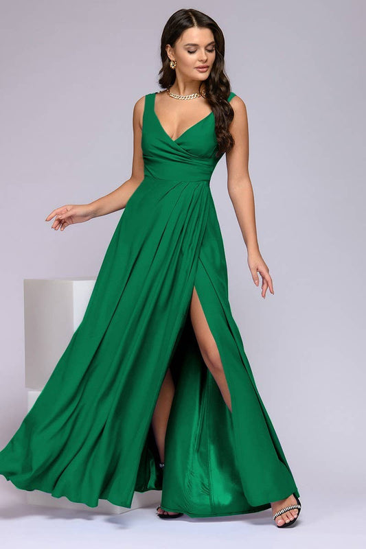 CWDMD5879_SLEEVELESS SOLID COLOR WAIST MAXI GOWN DRESS