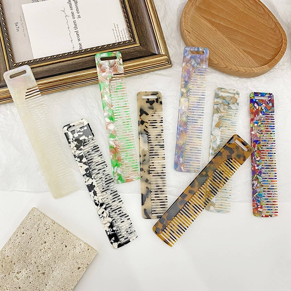 Retro Acetate Hair Comb for Styling & Makeup_CWMM6429