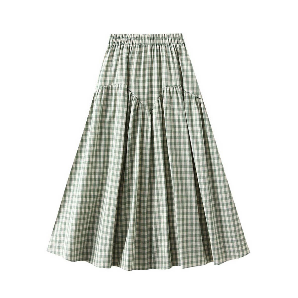 Vintage Plaid High-Waist A-Line Flared Skirt
