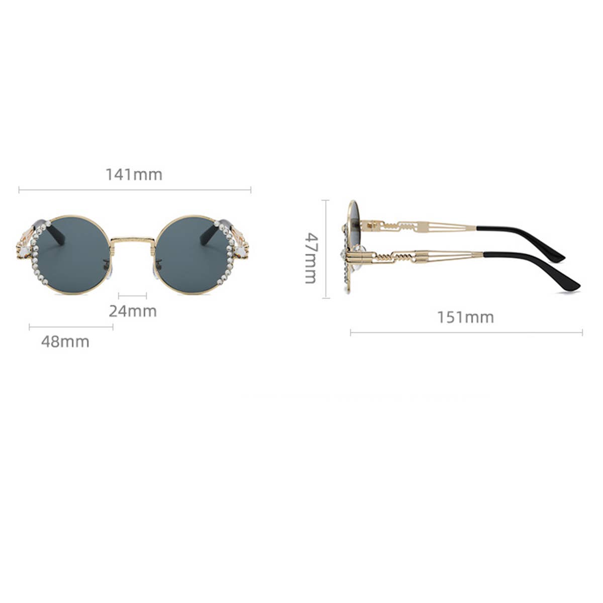 WOMEN ROUND FRAME SUNGLASSES