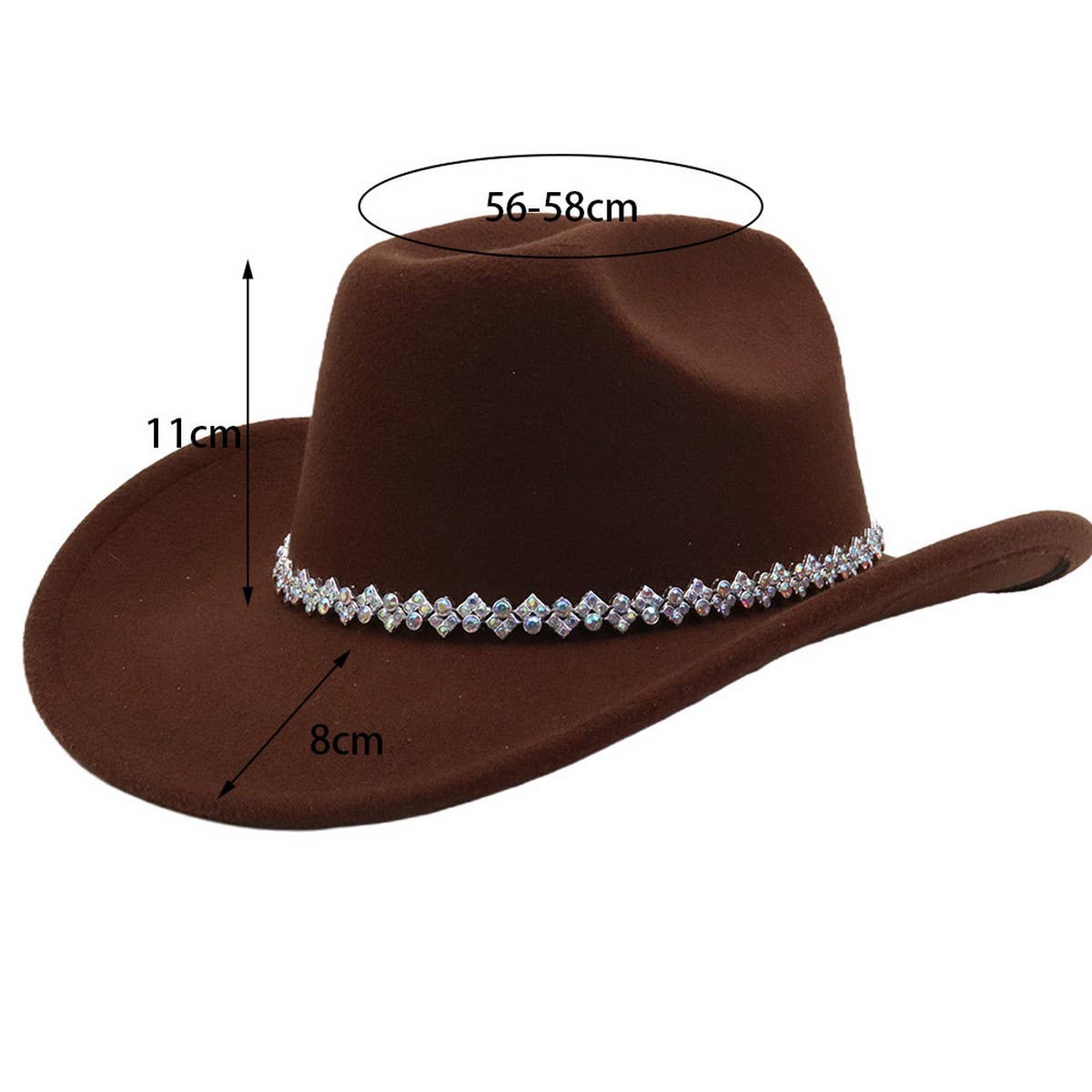 New Wool Fedora Cowboy Hat Western Ethnic Style_CWAH04465