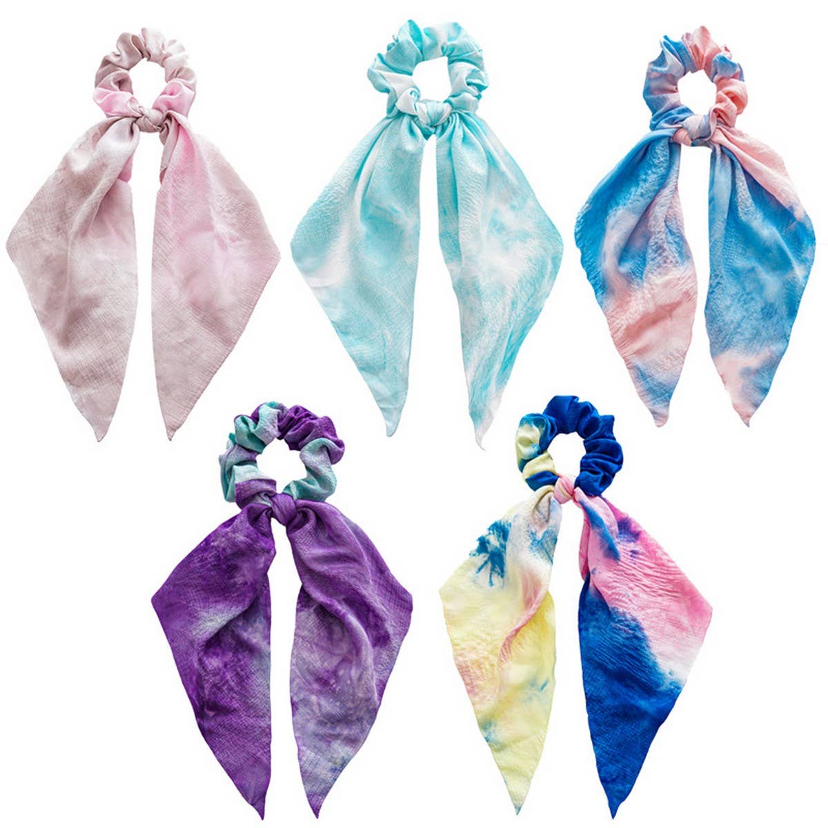 2024 NEW STYLE TIE-DYE RIBBON BOW HAIR TIE_CWAHA1089