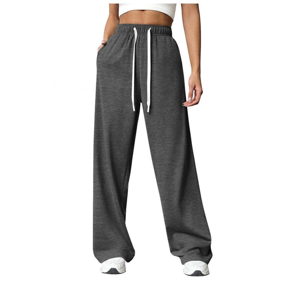 Side pocket straight-leg thickened sweatpants