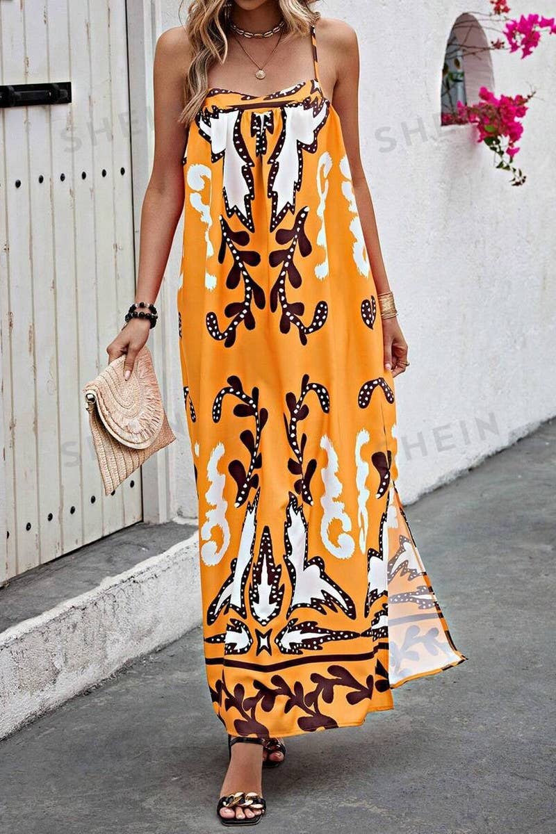 CWDMD3031_LOOSE STRAP PRINTED HOLIDAY MAXI DRESS