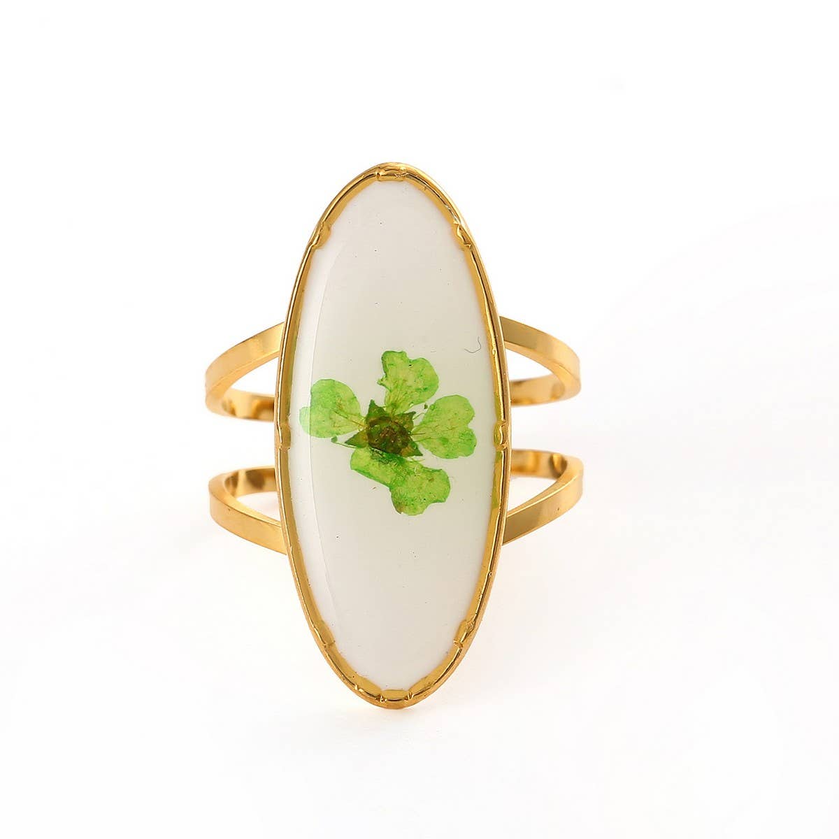 Open Adjustable Steel Ring with Dried Flowers_CWMM8930