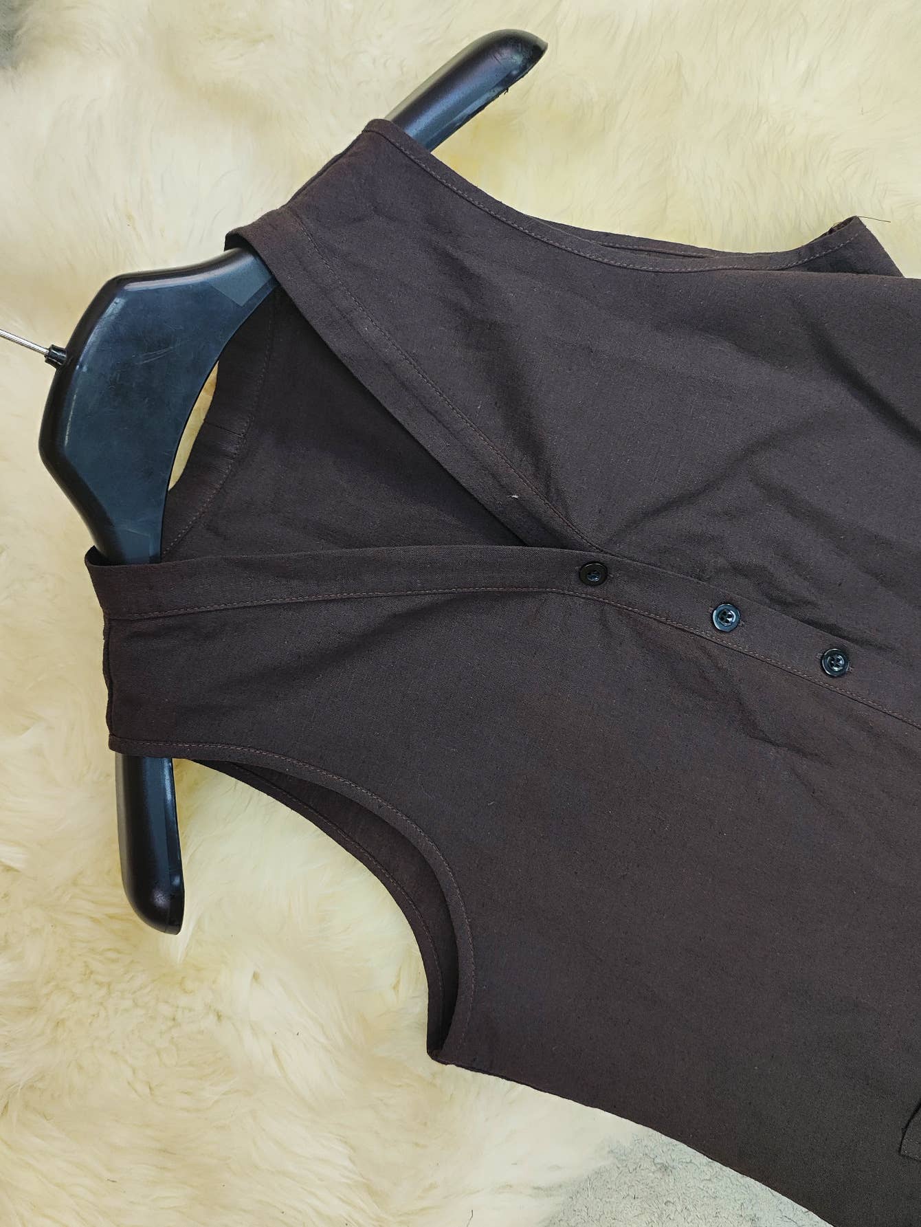 Sleeveless,loose solid color linen cotton vest