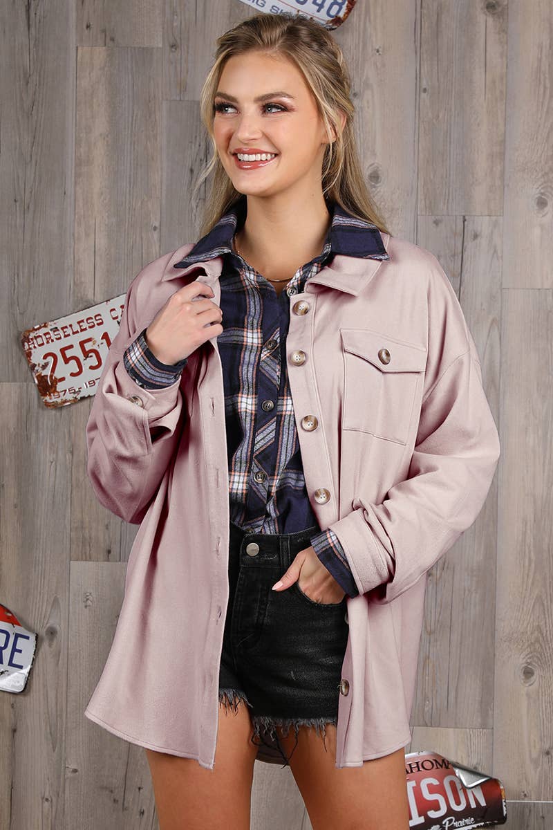 CWOJA701_SOFT AND WARM OVERSHIRTS BUTTON DOWN JACKET