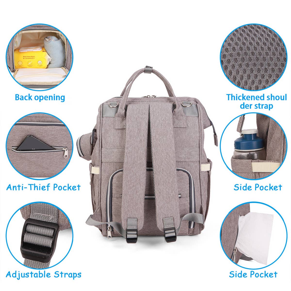 SIMPLE MULTIFUNCTIONAL MOTHER AND BABY BAG_CWAB2240