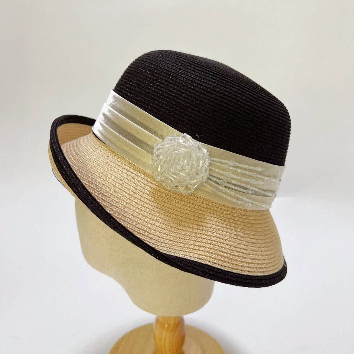 Summer Fashion Pleated Ribbon Straw Hat_CWAH3480