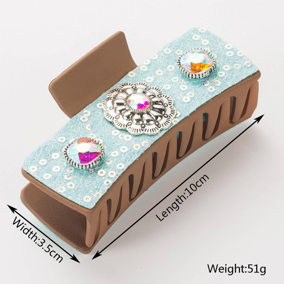 NEW RETRO DIAMOND SEQUIN HAIR CLIP GRAB CLIP_CWAHA1772