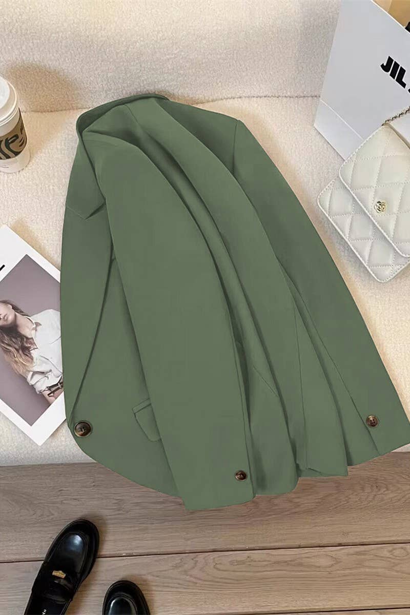 CWOBL0135_SINGLE BUTTON LAPEL POCKET BLAZER