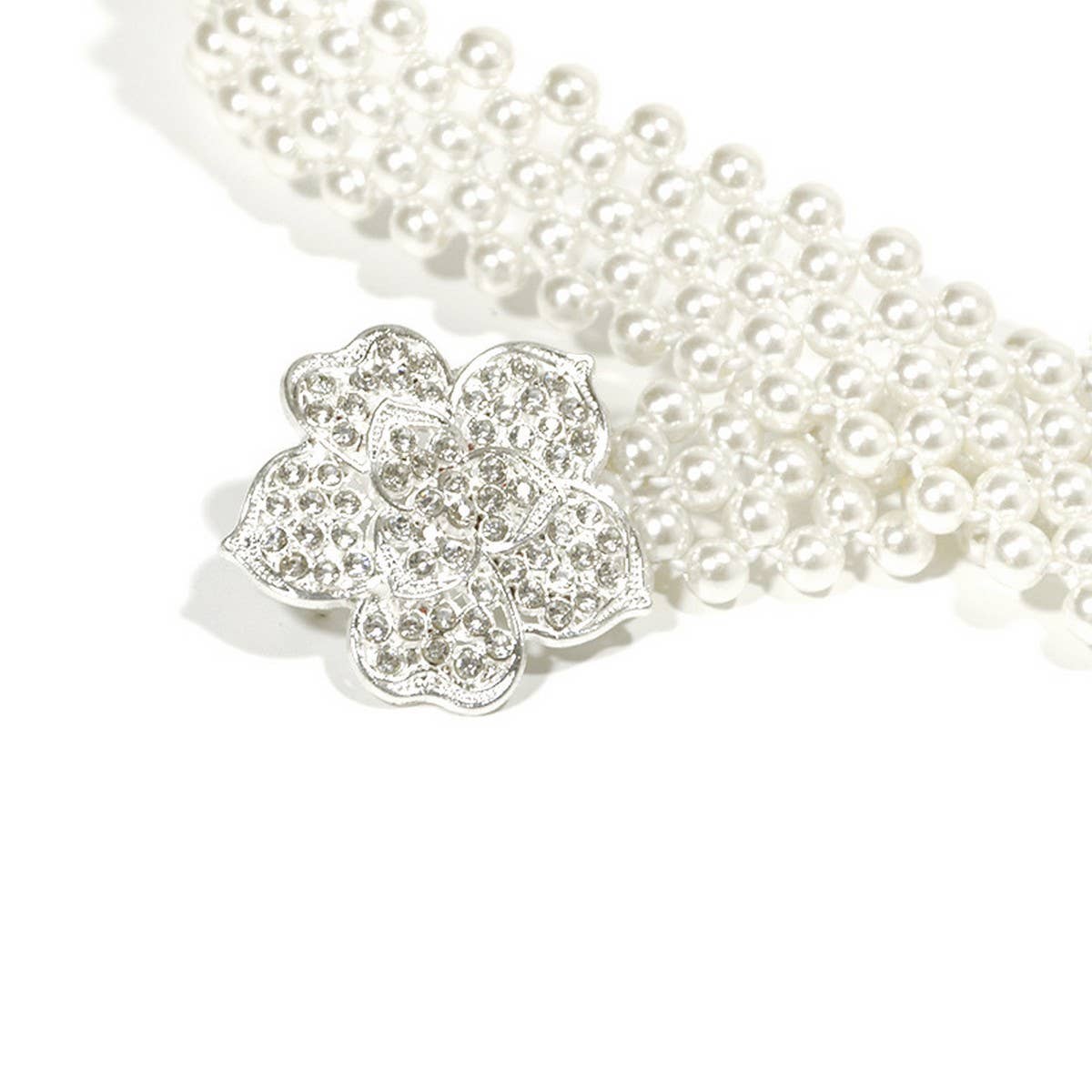 CASUAL WOMEN'S STRETCH COTTON PEARL WAIST CHAIN_CWABE0512