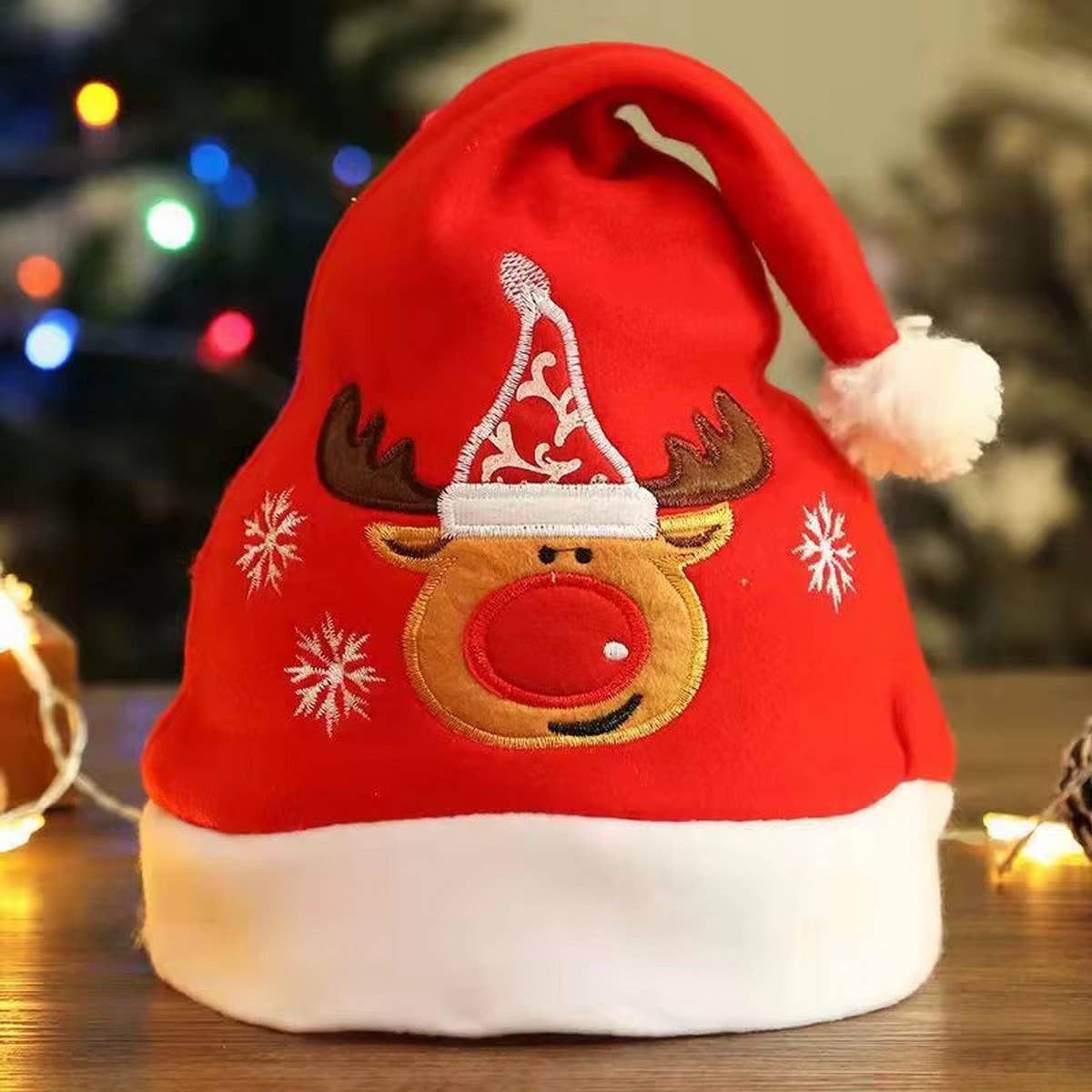 CWAH4087_SANTA CLAUS DEER SNOWMAN LETTERS CHRISTMAS HAT