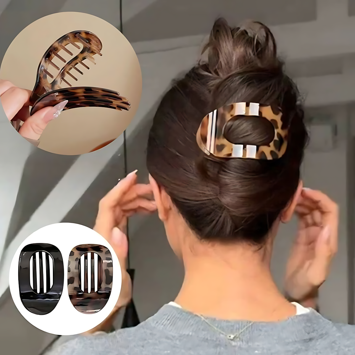 Oval Flat Hair Clip for Women, Strong Grip Clamp_CWMM4936