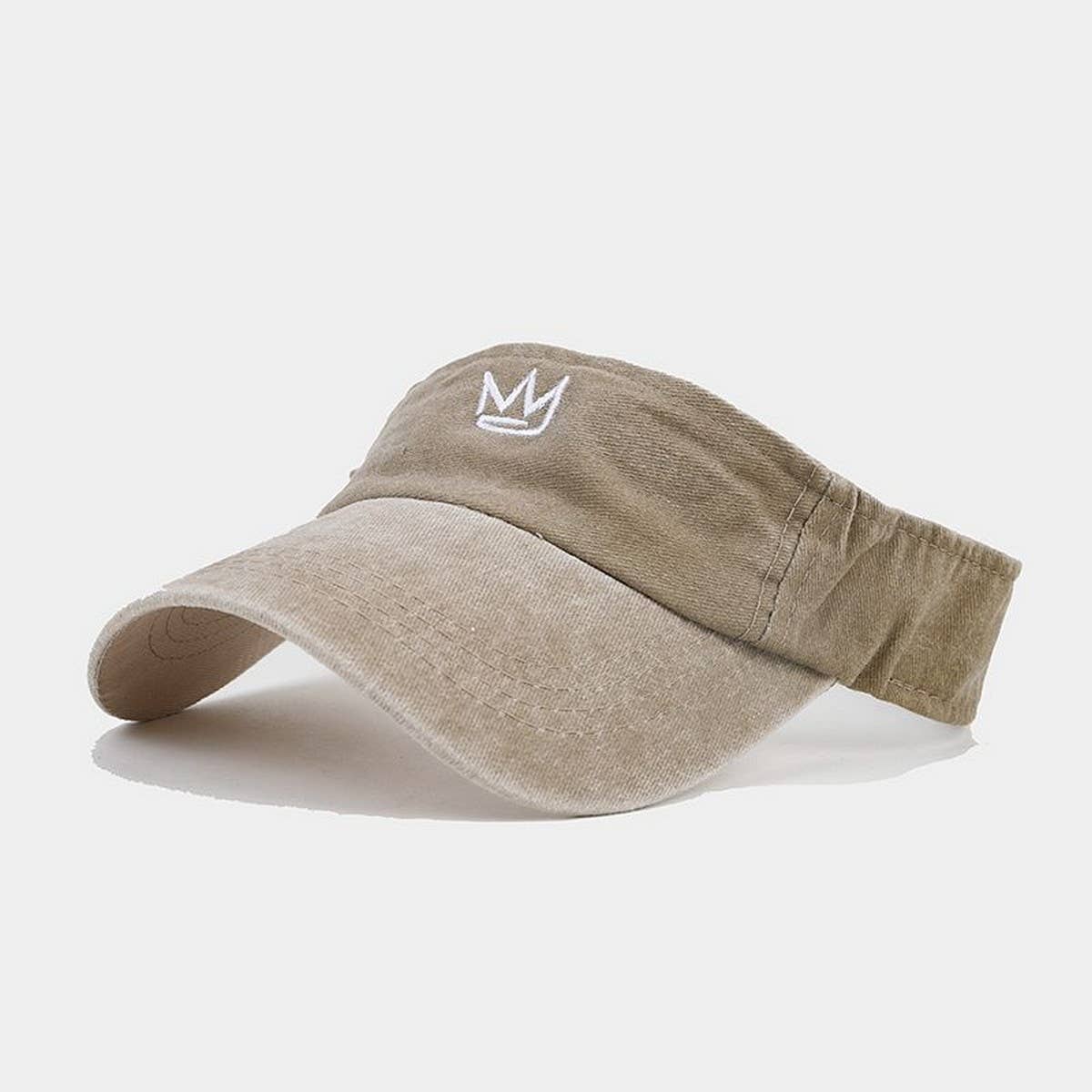 Crown Embroidered Visor Cap - Summer Sun Hat_CWAH3310