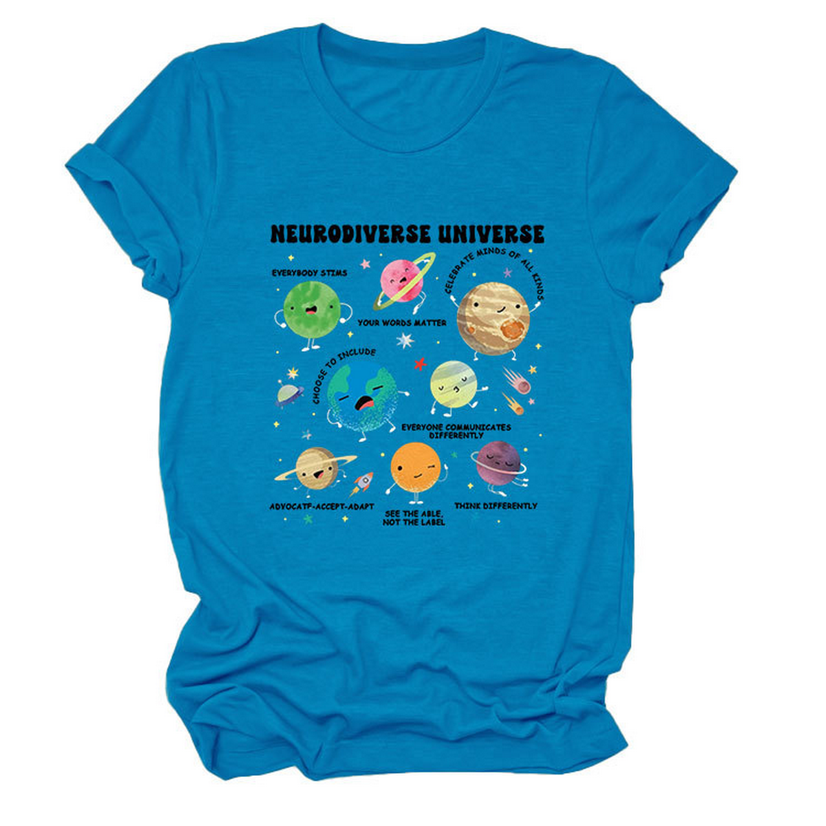 Casual Cute Tee ??Neurodiverse Universe Design_CWTTSL0513
