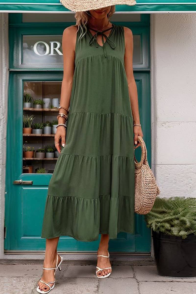 CWDMD2557_SLEEVELESS VEST LOOSE LONG DRESS