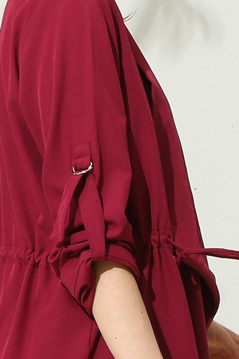 CWOCAL539_OVER LOOSE FIT TRENCH CARDIGAN WITH DRAWSTRING