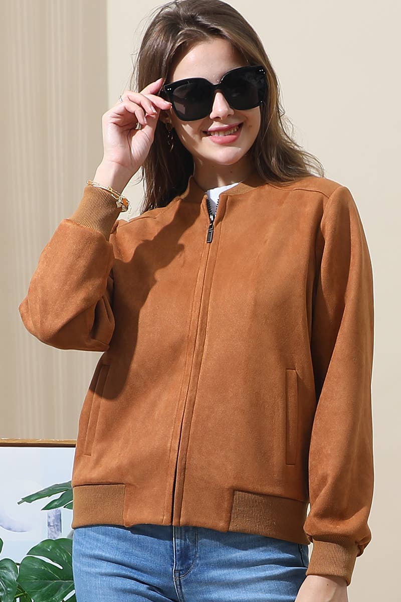 CWOJA706-P_WATERFALL FAUX SUEDE ZIP-UP WESTERN BOBMER JACKET