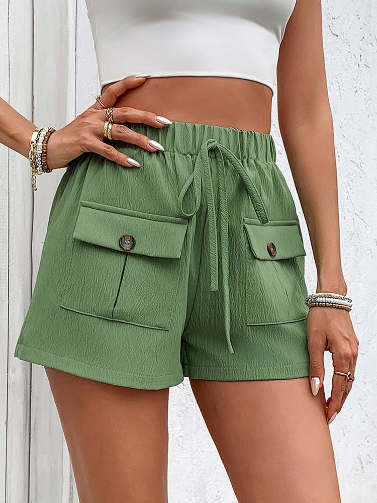Drawstring Shorts with Double Pockets