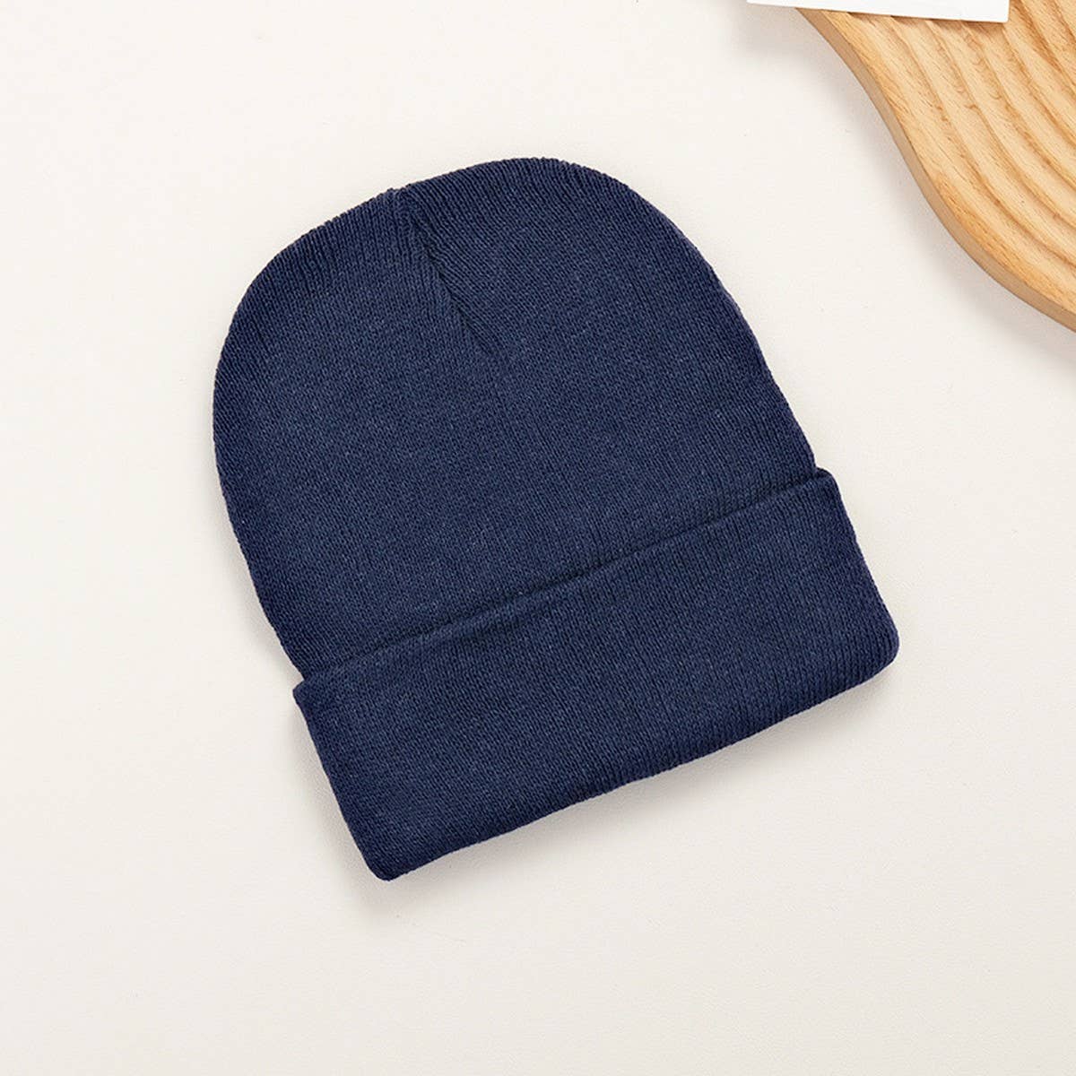 CWAH04340_MENS BLACK PLAIN KNIT BEANIE HAT POLYESTER