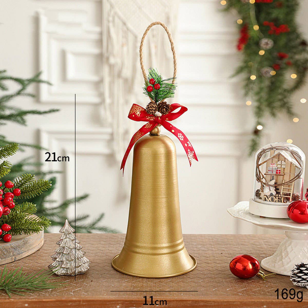 Metal Iron Christmas Bell Hanging Door Wall Decor