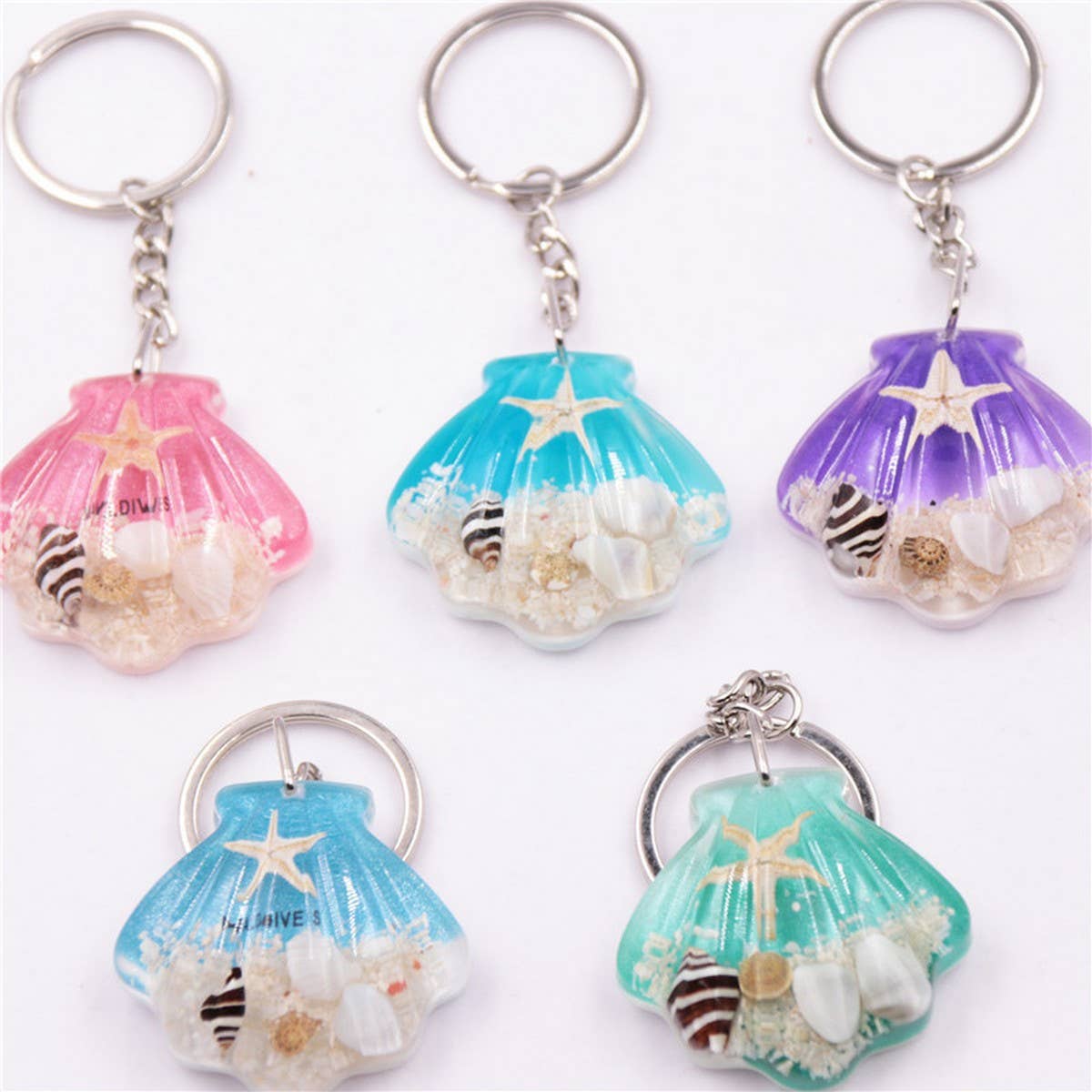 NEW SHELL STARFISH KEYCHAIN SOUVENIR PENDANT