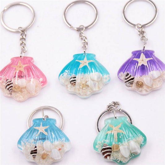NEW SHELL STARFISH KEYCHAIN SOUVENIR PENDANT
