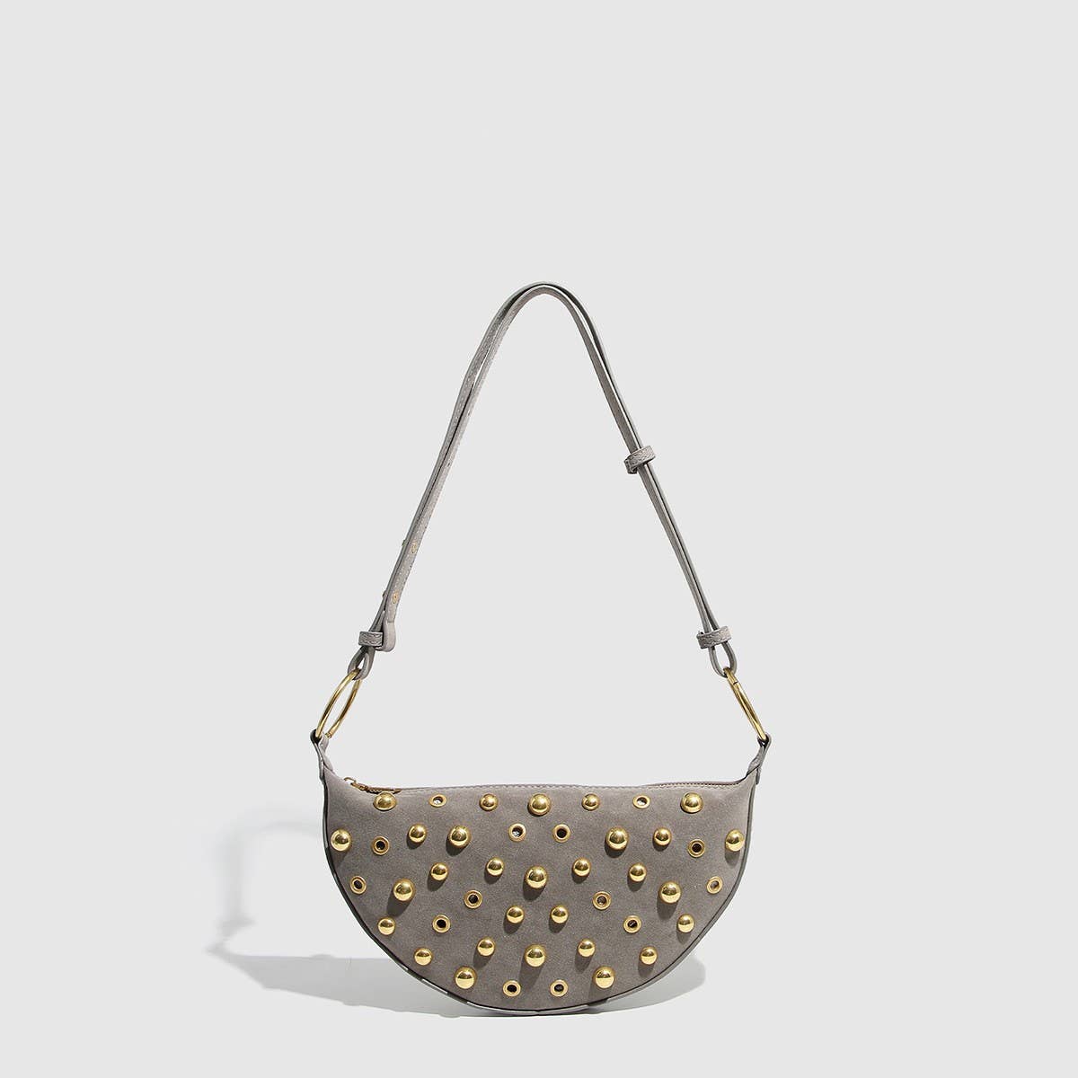 Studded Polka Dot Punk Shoulder Bag for Women_CWAB5679