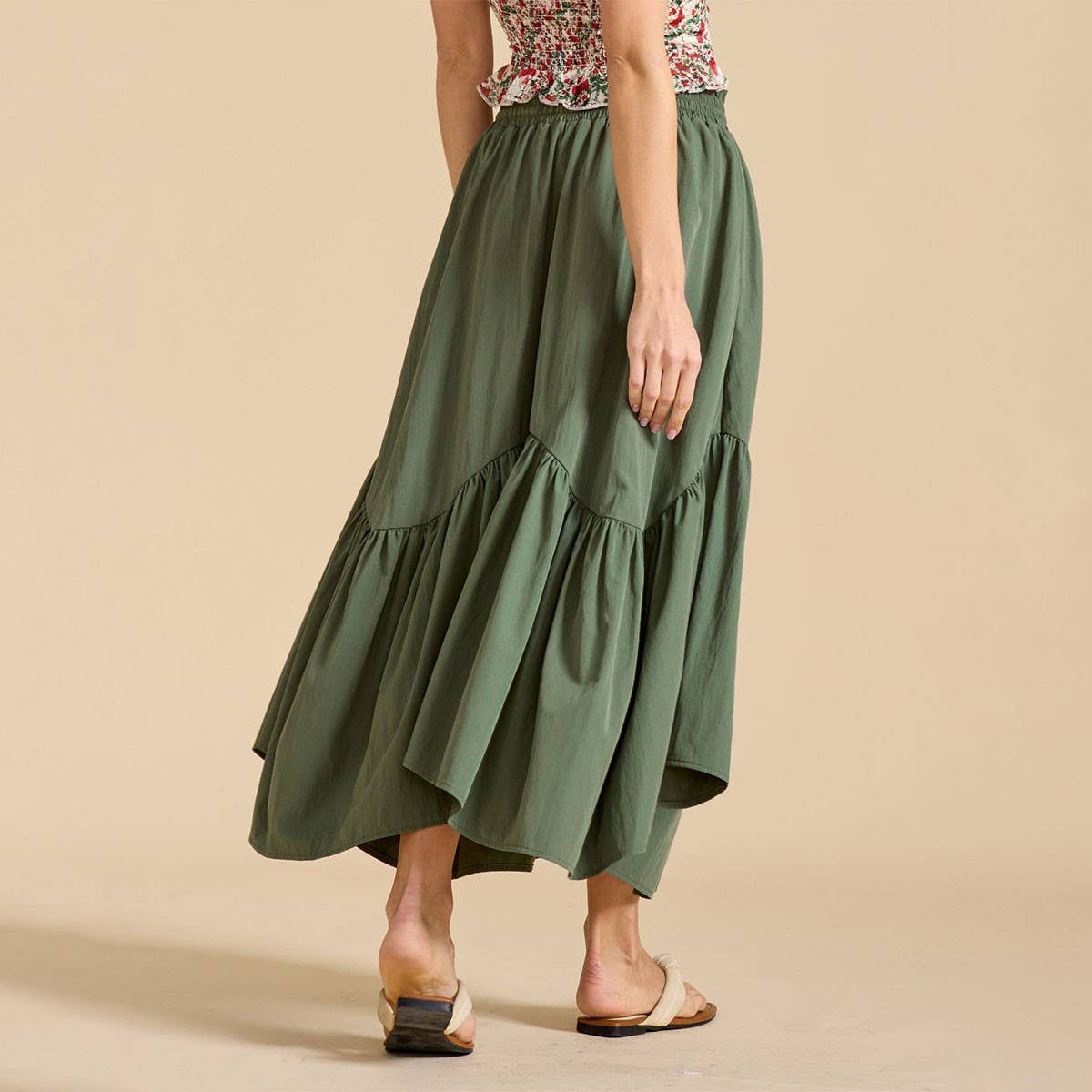 WAVE TIE ADJUSTABLE SKIRT LONG SWING SKIRT
