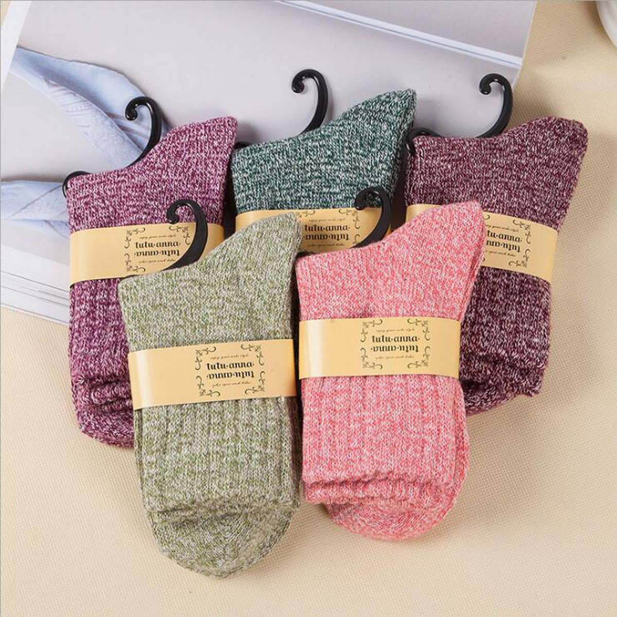 WINTER COLOR MATCHING 5 PAIRS OF SOCKS PER PACK