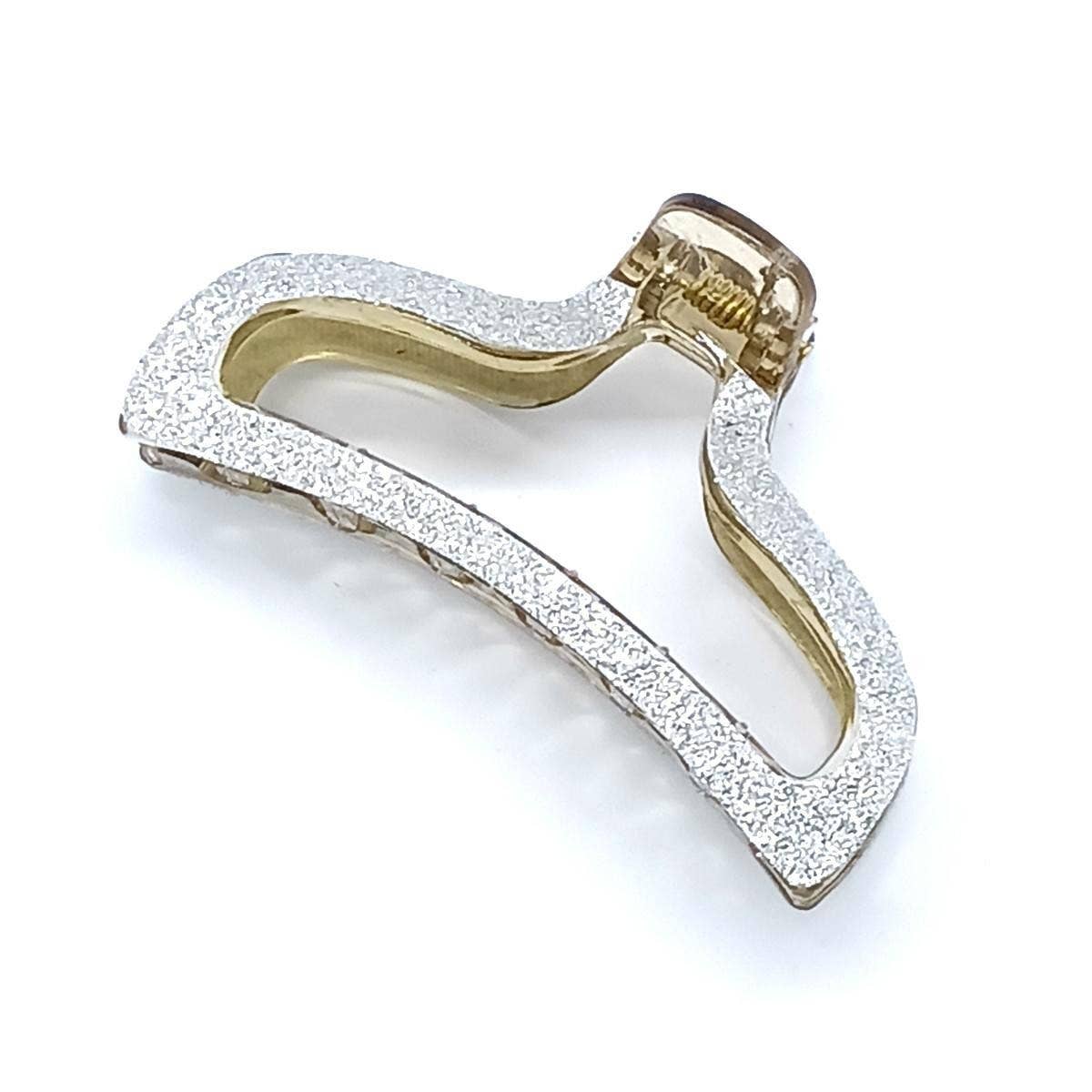 Pink Glitter Shine Hair Claw Clip_CWAHA6372