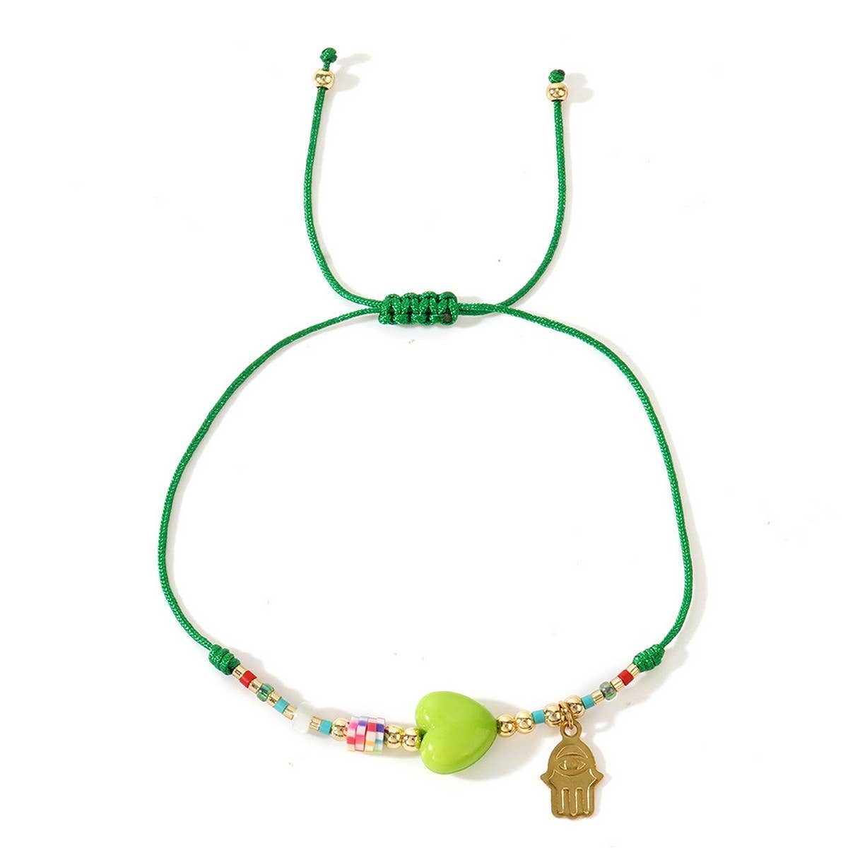 BOHEMIAN COLORFUL HEART STAINLESS STEEL BRACELET_CWMM3879