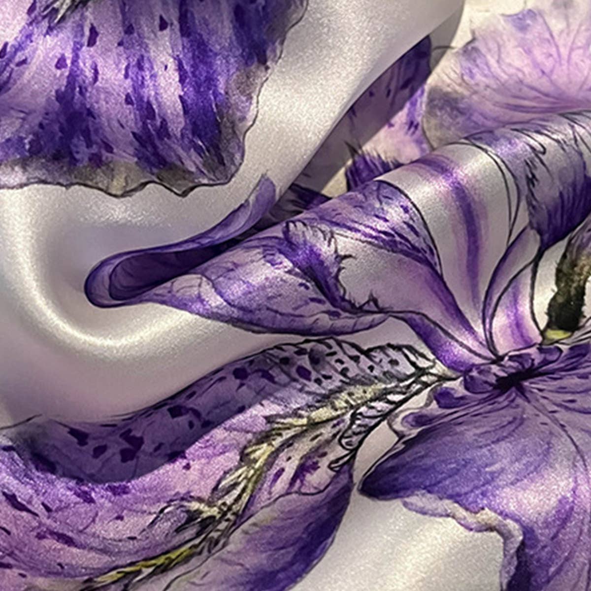 Silk Skinny Scarf - Purple Neck & Hair Ribbon