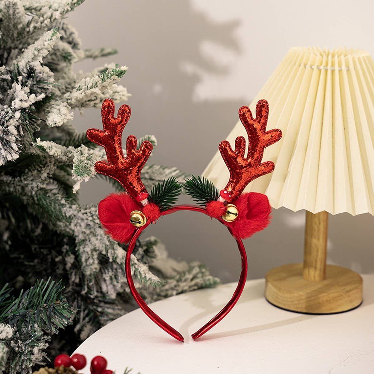 CWMM10321_CHRISTMAS REINDEER ANTLER HEADBAND WITH BELLS