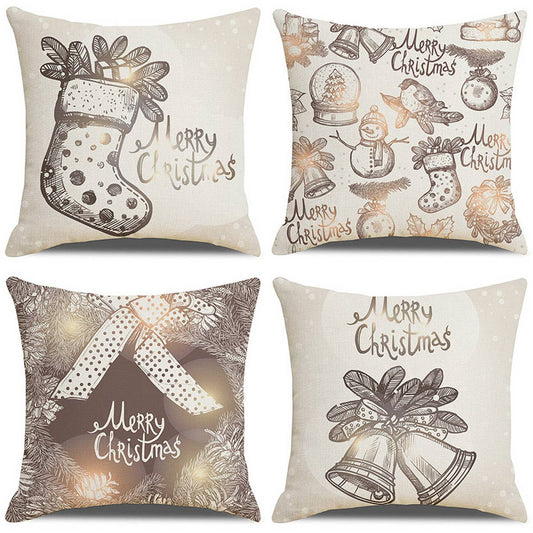 GOLD CHRISTMAS PRINT PILLOWCASE