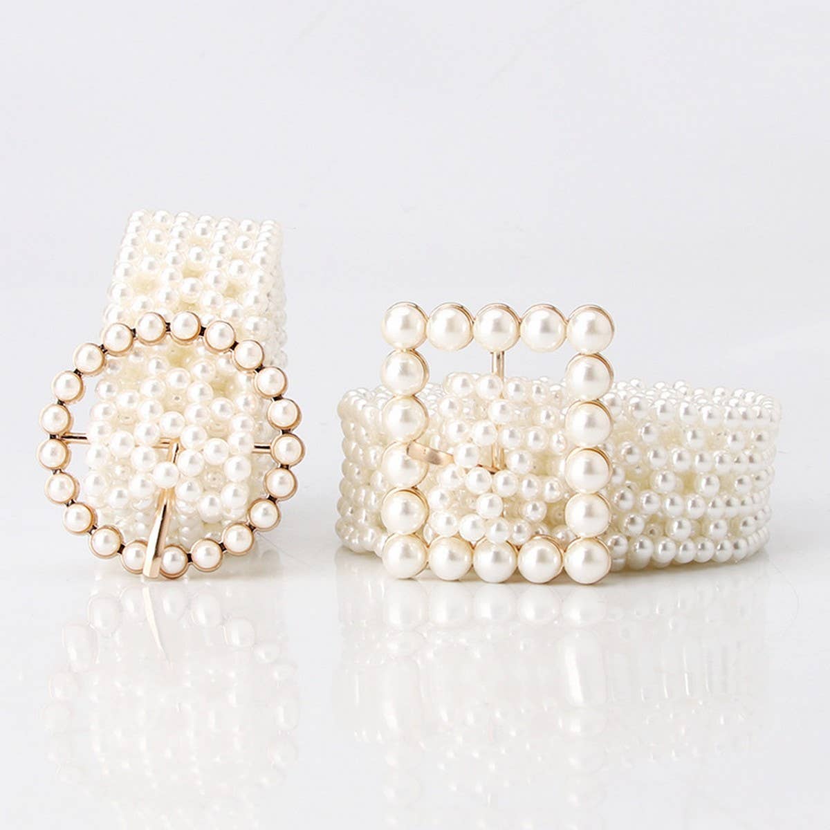 PEARL WOVEN BELT ALLOY BUCKLES_CWABE0405