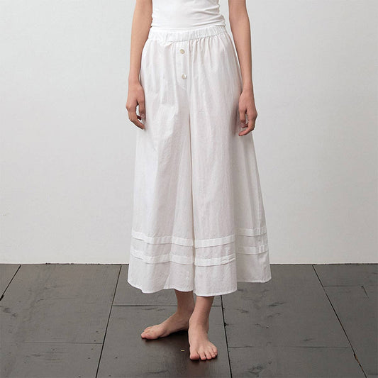 Minimalist cotton nine-minute straight leg pants