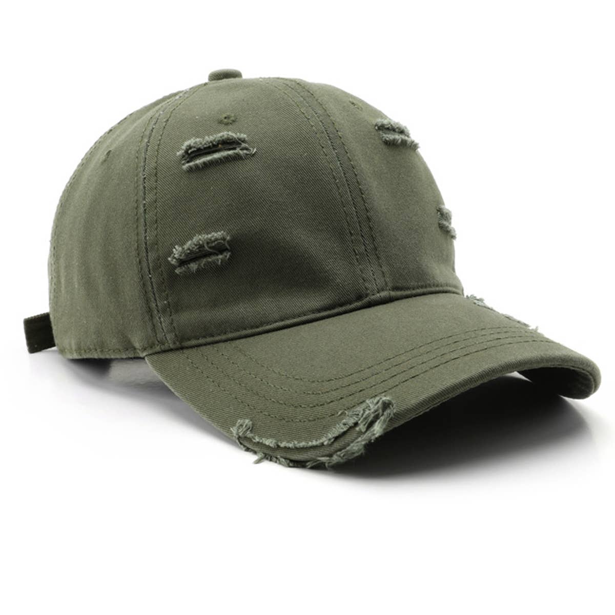 Vintage Washed Distressed Hole Baseball Cap_CWAH0908